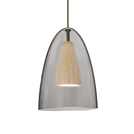 Besa Lighting Dano Cord Pendant, Smoke/Natural, Bronze Finish, 1x9W LED 1JT-DANOSMNA-LED-BR